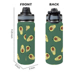 Avocado Characters - Insulated Water Bottle with Dual-Use Lid (18oz) Insulated Water Bottle with Dual-Use Lid (18oz) Food Printed Offshore