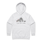 I Just Can't Today, Cat - Womens Hoodie White Marle Womens Hoodie animal Printed In Australia