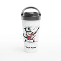 Personalised Cat Playing Guitar White 15oz Stainless Steel Travel Mug Default Title Personalised Travel Mug animal Globally Fulfilled Music