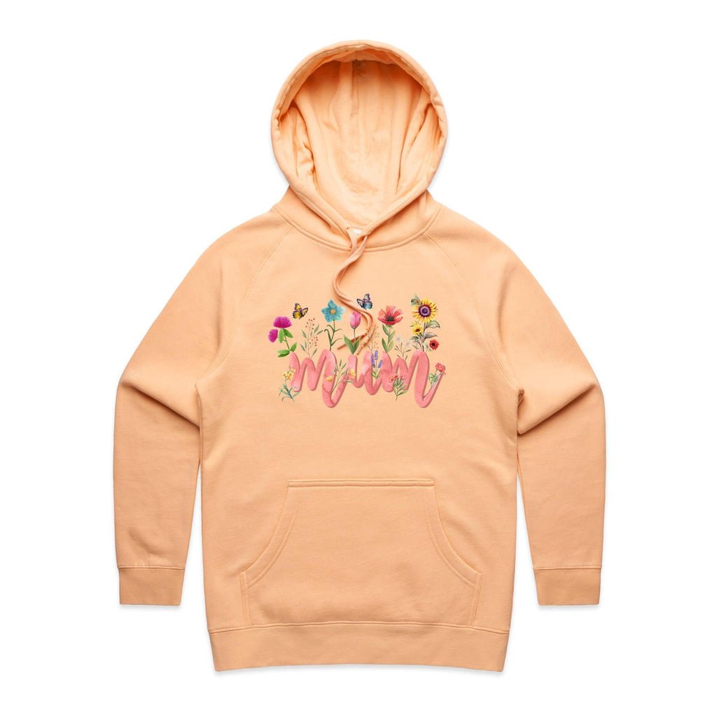 Mum, Flowers And Butterflies - Womens Hoodie