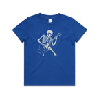 Skeleton Playing Guitar Kid's AS Colour T-shirt Bright Royal Kids Youth T-shirt Music Printed In Australia