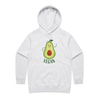 Vegan Avocado - Womens Hoodie White Marle Womens Hoodie Food Printed In Australia