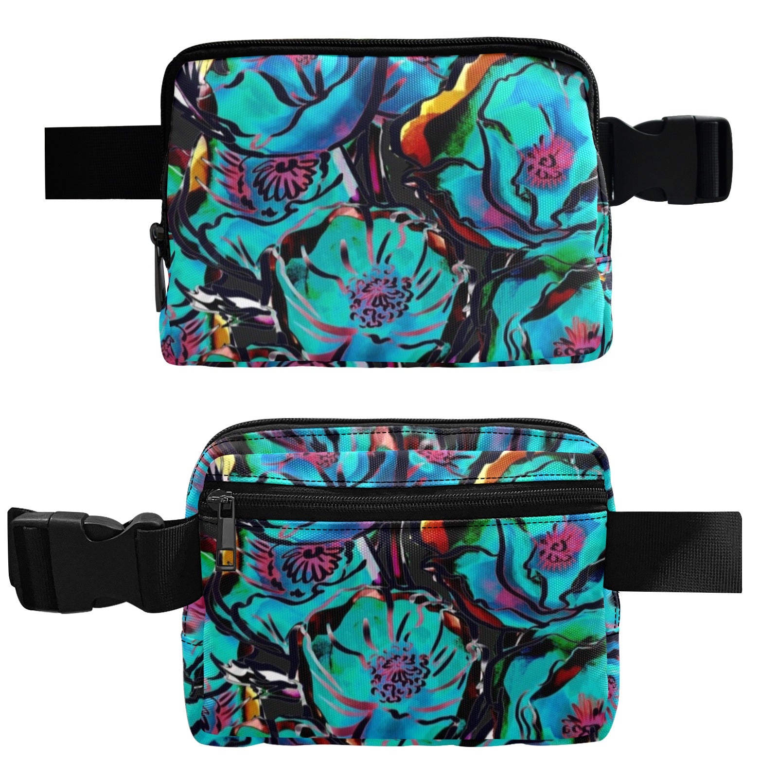 Flower It Blue - Belt Bag