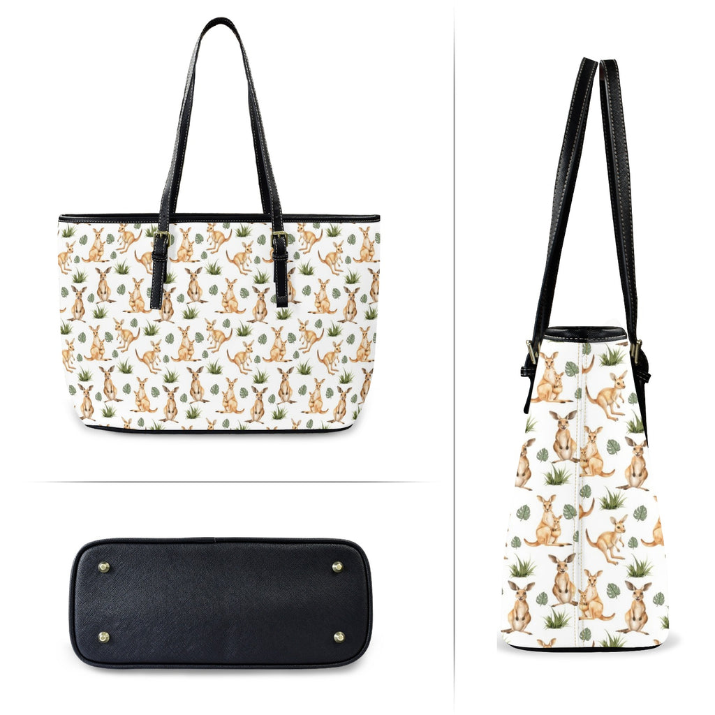 Kangaroos PU Leather Tote Bag Large