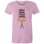 Read Books Change The World - Womens T-shirt Pink Womens T-shirt Printed In Australia Reading