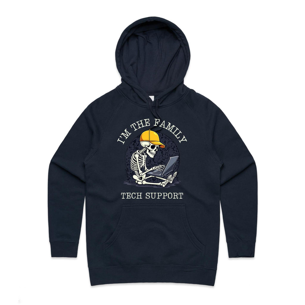 I'm The Family Tech Support - Womens Hoodie Navy Womens Hoodie Printed In Australia Tech
