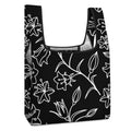 Black And White Floral Collapsible Shopping Bag white One size Foldable Shopping Bag Printed Offshore