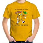 Pineapple And Pizza - Kids Youth T-Shirt Gold Kids Youth T-shirt Food Printed In Australia
