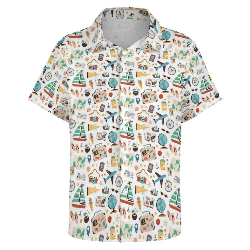 Travel And Explore Women's Short-Sleeve Button Up Shirt Women's Short-Sleeve Button Up Shirt Printed Offshore