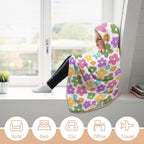 Pastel Flowers Kids Hooded Blanket 100cm x 130cm