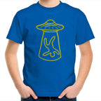 Alien Abduction - Kids Youth T-Shirt Bright Royal Kids Youth T-shirt Printed In Australia Sci Fi