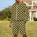 Painted Sunflower Men's Lightweight Sun Hoodie & Shorts Set Men's Lightweight Sun Hoodie & Shorts Plants Printed Offshore
