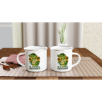 Personalised In A While, Crocodile White 12oz Enamel Mug Personalised Enamel Mug animal Globally Fulfilled