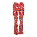 Comic Book Red High Waist Crossover Tummy Control Flare Leggings High Waist Flare Leggings comic Printed Offshore