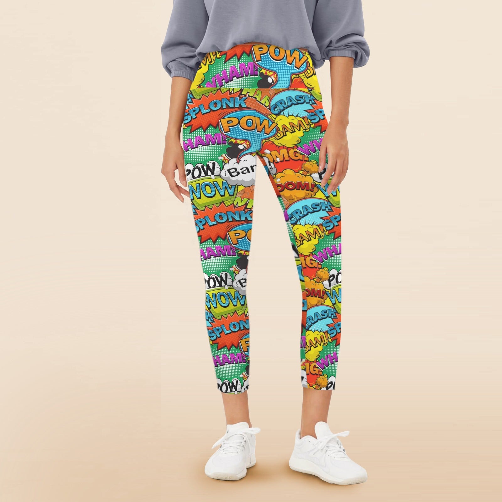 Comic Book 2 - Women's High Waist Pockets Yoga Leggings