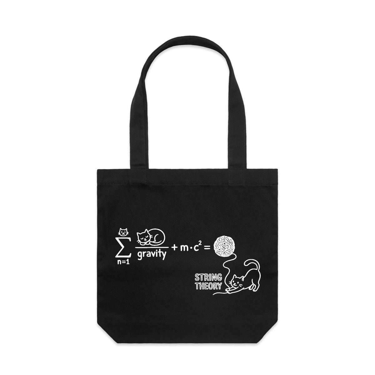 Cat String Theory Canvas Tote Bag Default Title Tote Bag animal Printed In Australia Science