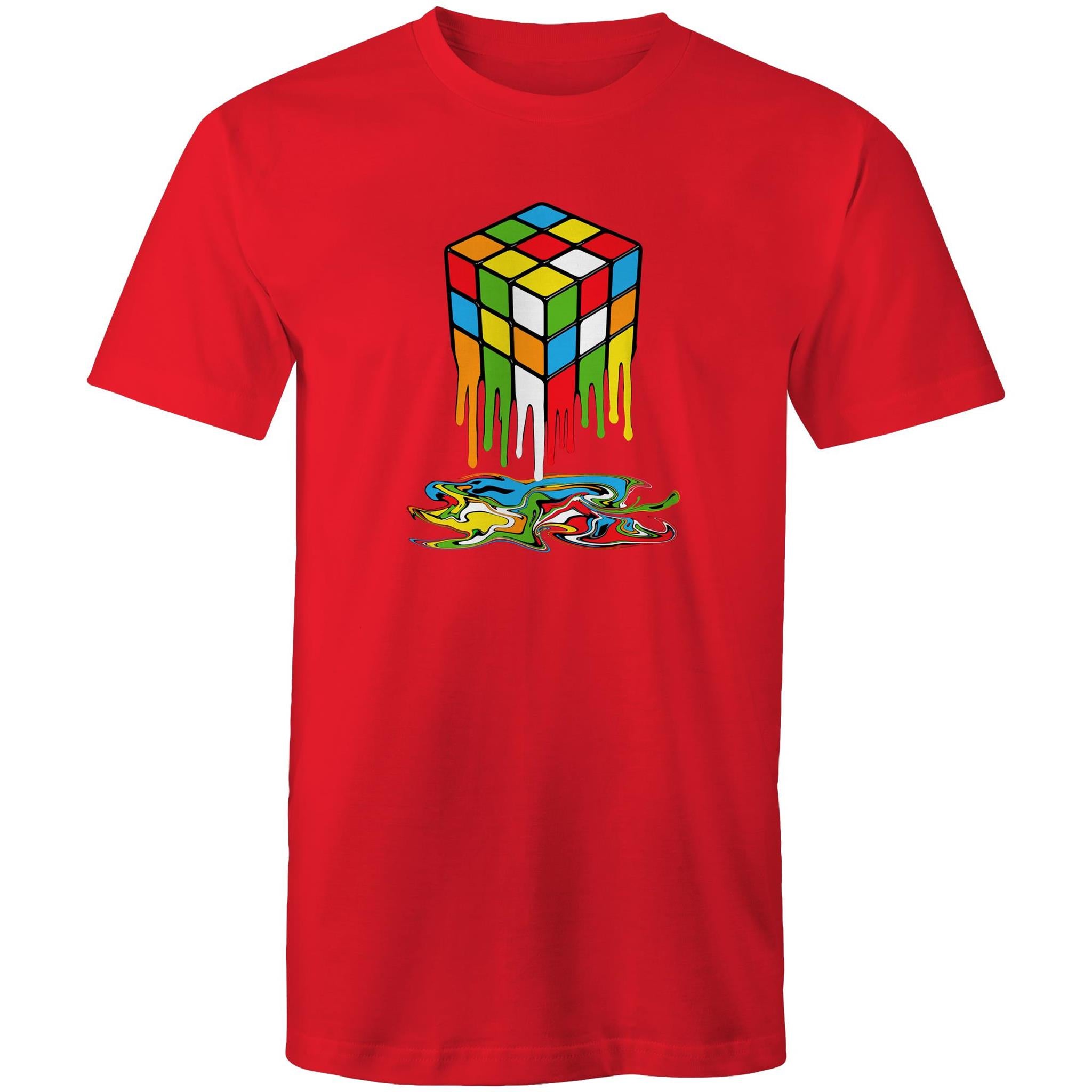 Melting Game Cube - Mens T-Shirt Red Mens T-shirt Games