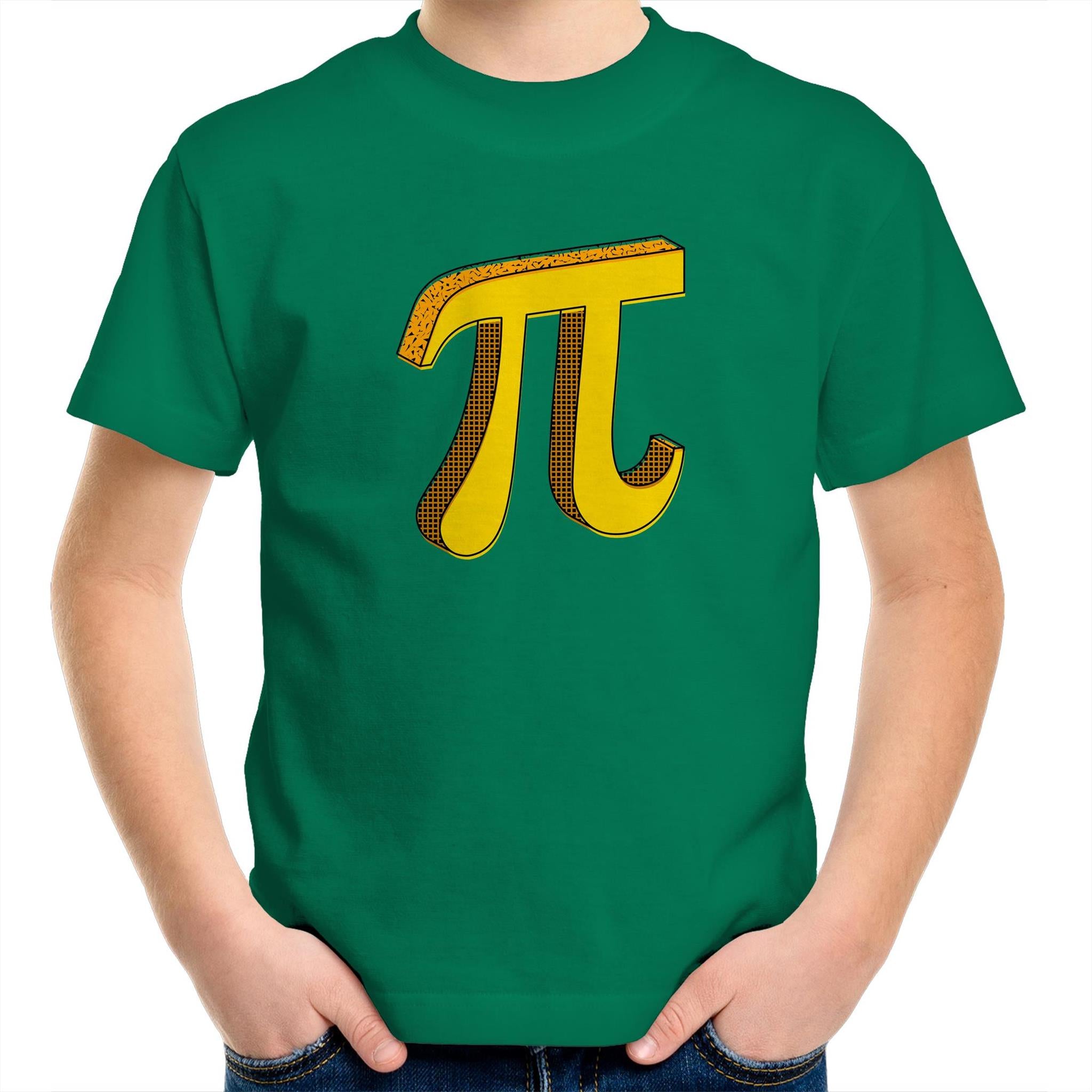 Pi - Kids Youth T-Shirt Kelly Green Kids Youth T-shirt Printed In Australia Science