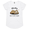 Sleepy Slothitude, Sloth Women's AS Colour Scoop Neck T-Shirt White Womens Scoop Neck T-shirt animal Printed In Australia