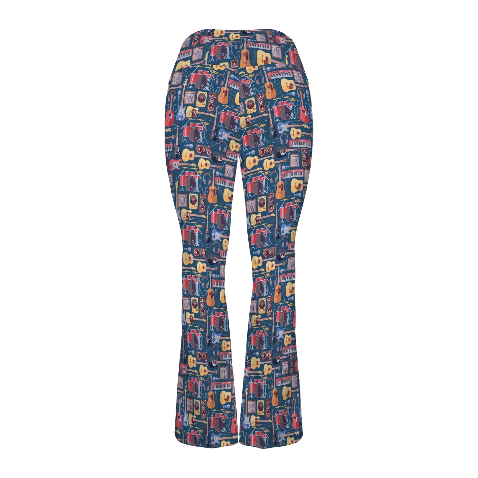 Music Instruments - High Waist Crossover Tummy Control Flare Leggings