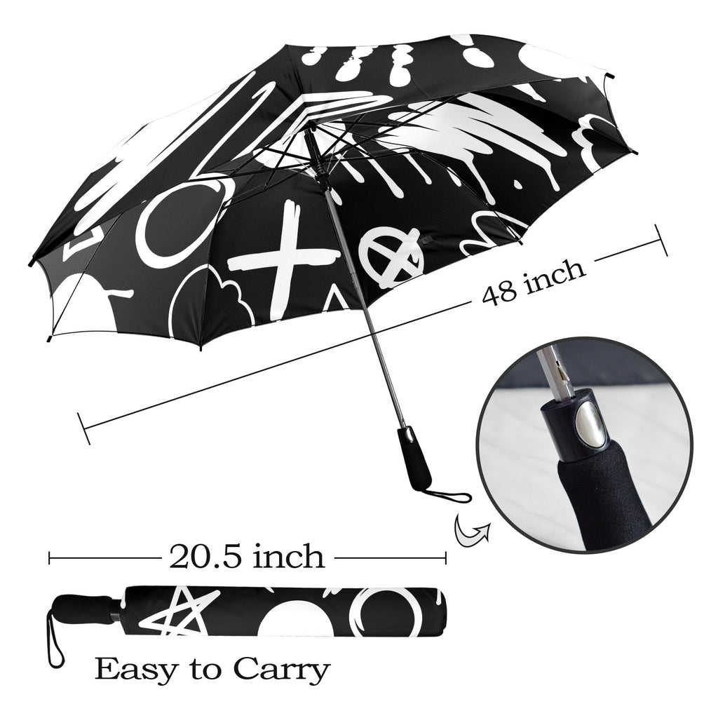 Bold Graffiti - Semi-Automatic Foldable Umbrella (Model U12) Semi-Automatic Foldable Umbrella (U12)