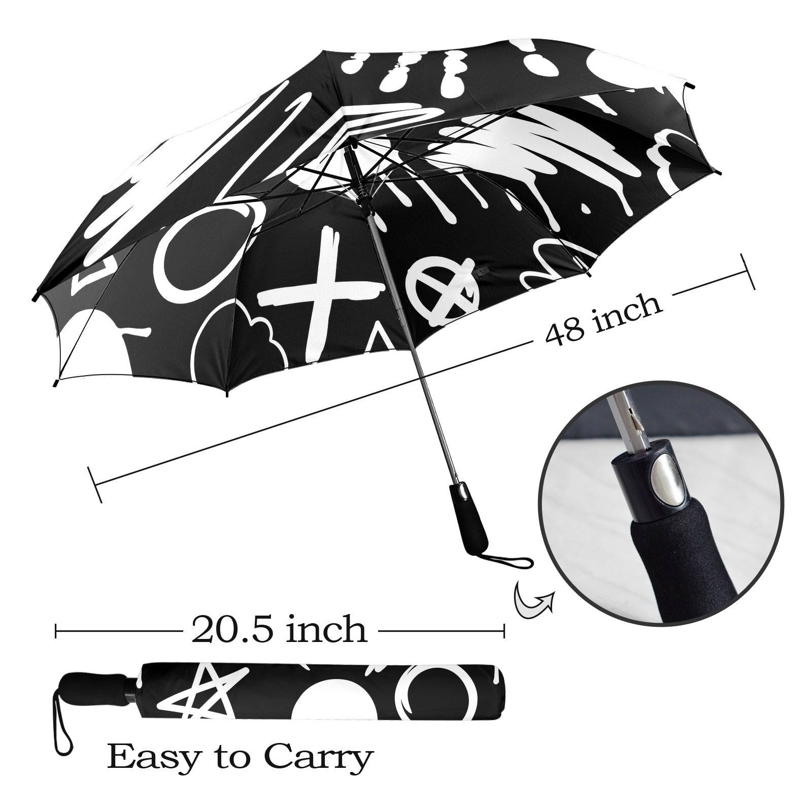 Bold Graffiti - Semi-Automatic Foldable Umbrella (Model U12) Semi-Automatic Foldable Umbrella (U12)