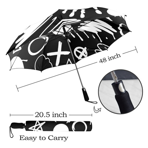 Bold Graffiti - Semi-Automatic Foldable Umbrella (Model U12) Semi-Automatic Foldable Umbrella (U12)