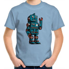 Robot - Kids Youth T-Shirt Carolina Blue Kids Youth T-shirt Printed In Australia Sci Fi Tech