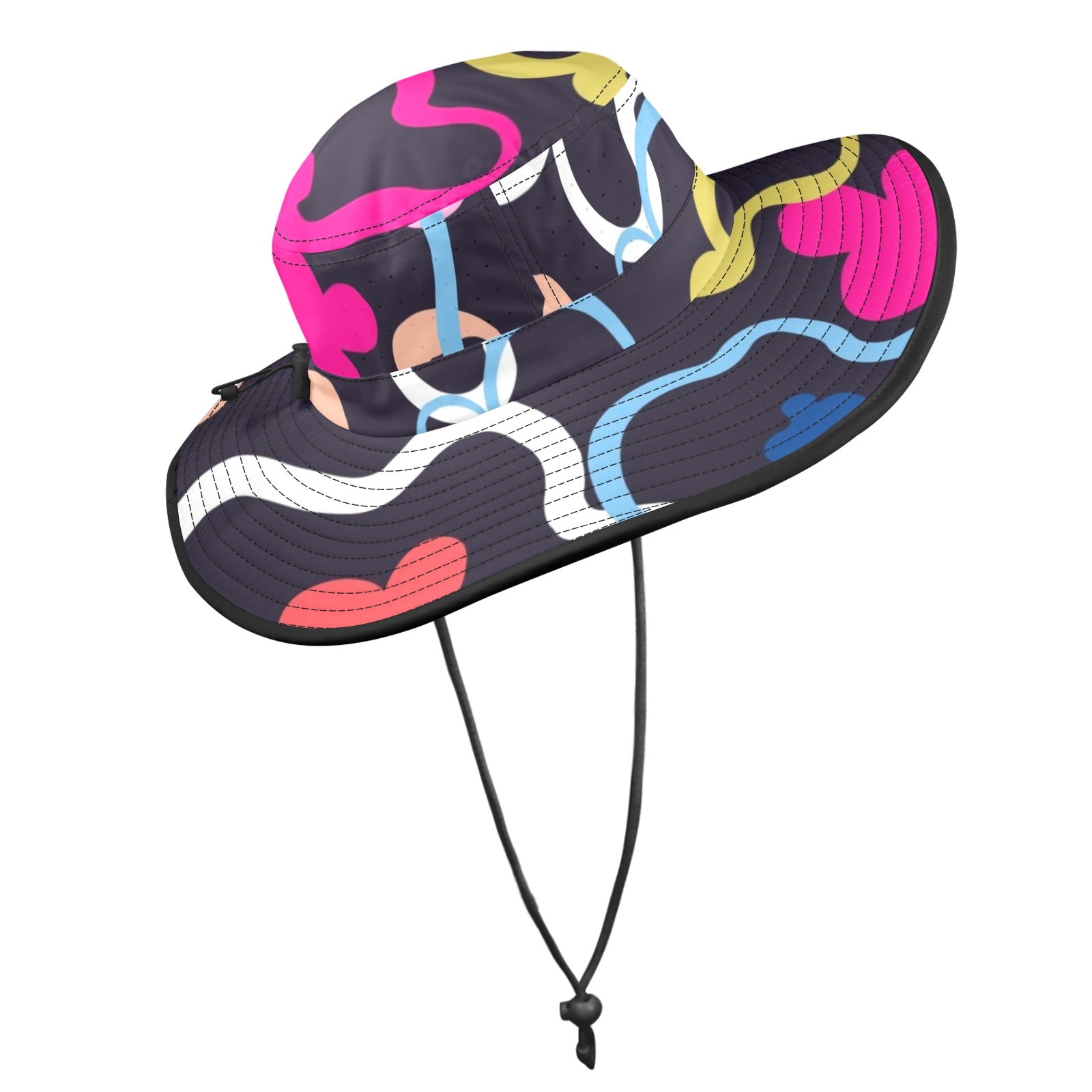 Floral In The Abstract Wide Brim Bucket Hat Wide Brim Bucket Hat Printed Offshore