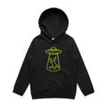 Alien Abduction, UFO Kid's AS Colour Hoodie Black Kids Hoodie Printed In Australia