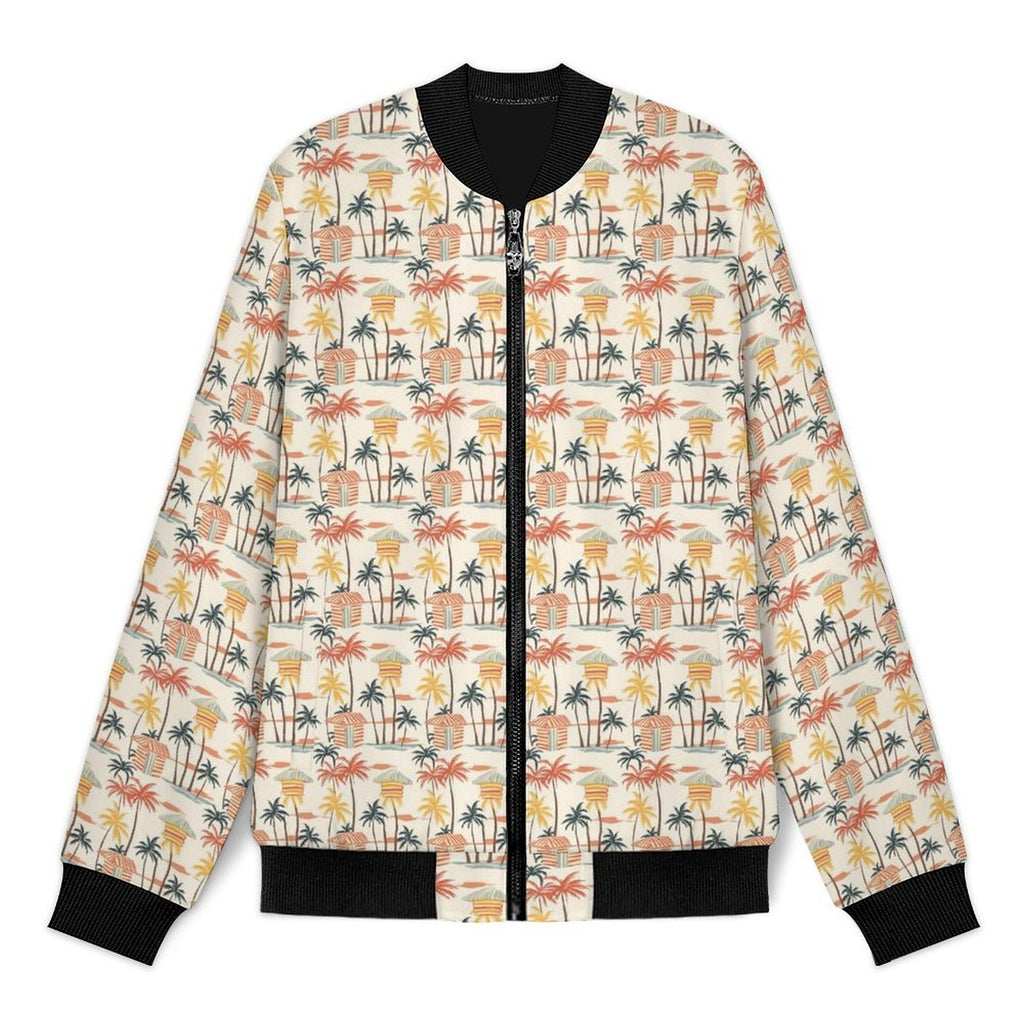 Beach Shack Men's Casual Zip‑Up Bomber Jacket