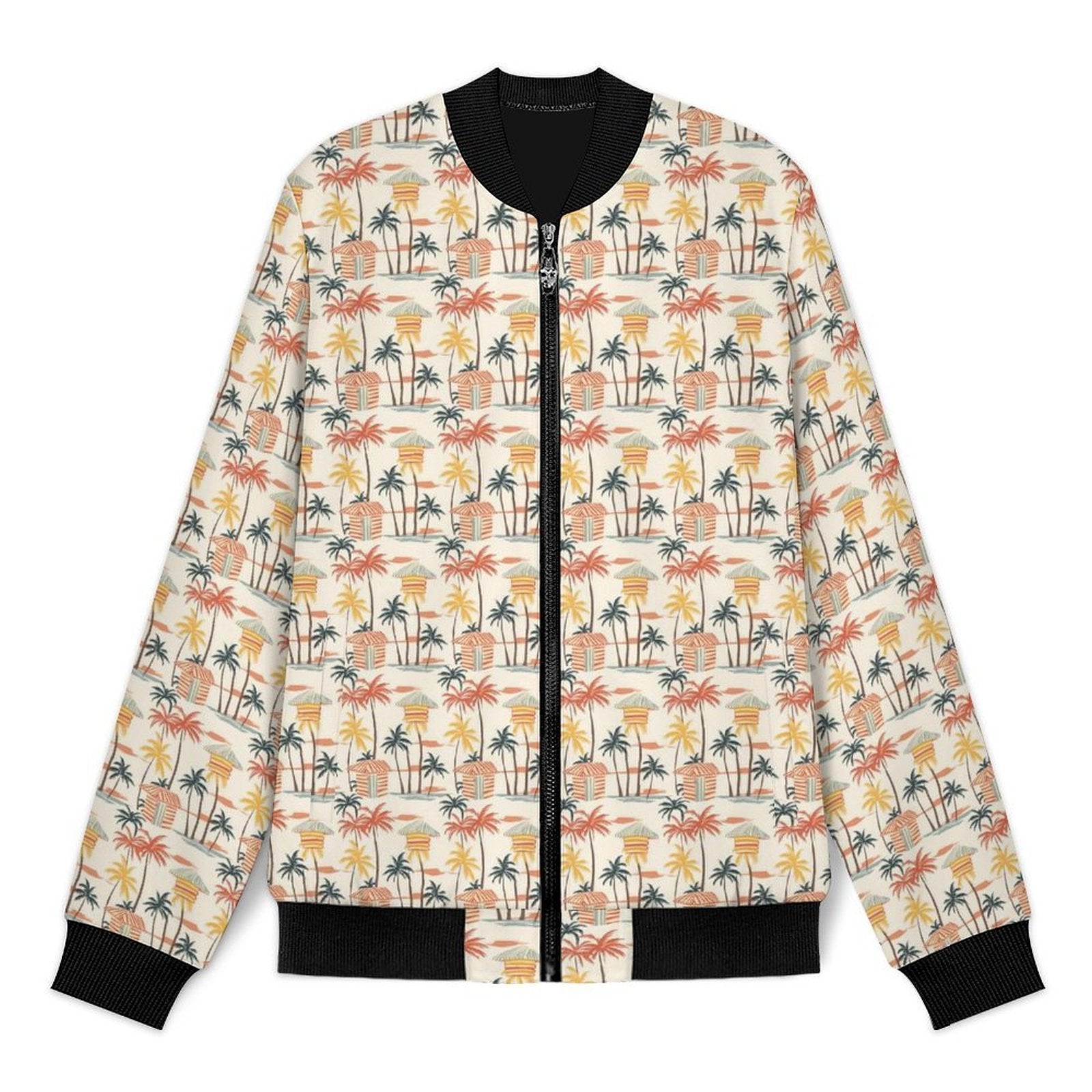Beach Shack Men's Casual Zip‑Up Bomber Jacket