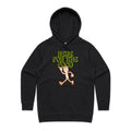 Here For The Food - Womens Hoodie Black Womens Hoodie Food Printed In Australia