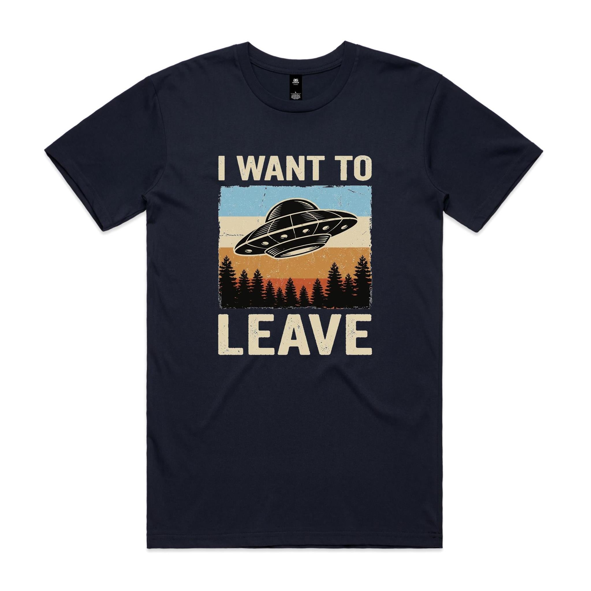 UFO I Want To Leave Men's AS Colour T-shirt