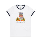 Travel Is Always A Good Idea - Women's Ringer Tee White Navy Womens Ringer T-shirt Printed In Australia