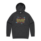 Wow, Comic Book - Mens Hoodie Asphalt Marle Mens Hoodie comic Printed In Australia