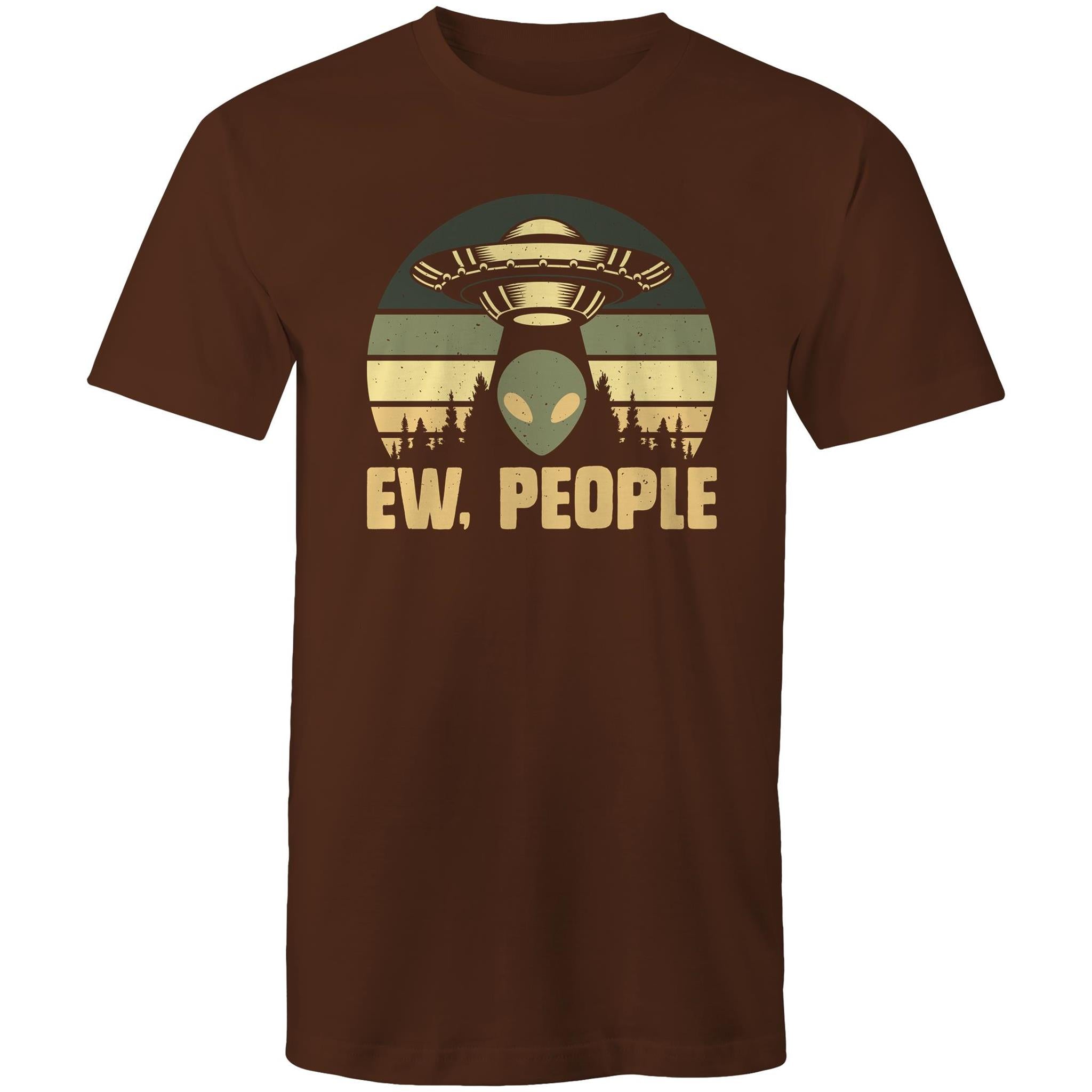 Alien Ew, People - Mens T-Shirt Dark Chocolate Mens T-shirt Printed In Australia Sci Fi