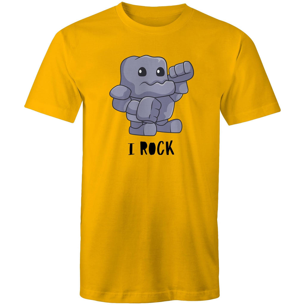 I Rock - Mens T-Shirt Gold Mens T-shirt Music Printed In Australia