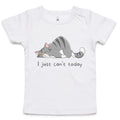 Cat, I Just Can't Today AS Colour Baby T-shirt White Baby T-shirt animal Printed In Australia