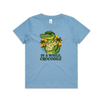 In A While, Crocodile Kids AS Colour T-shirt Carolina Blue Kids Youth T-shirt animal Printed In Australia