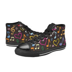 Music Notes - Men's High Top Canvas Shoes
