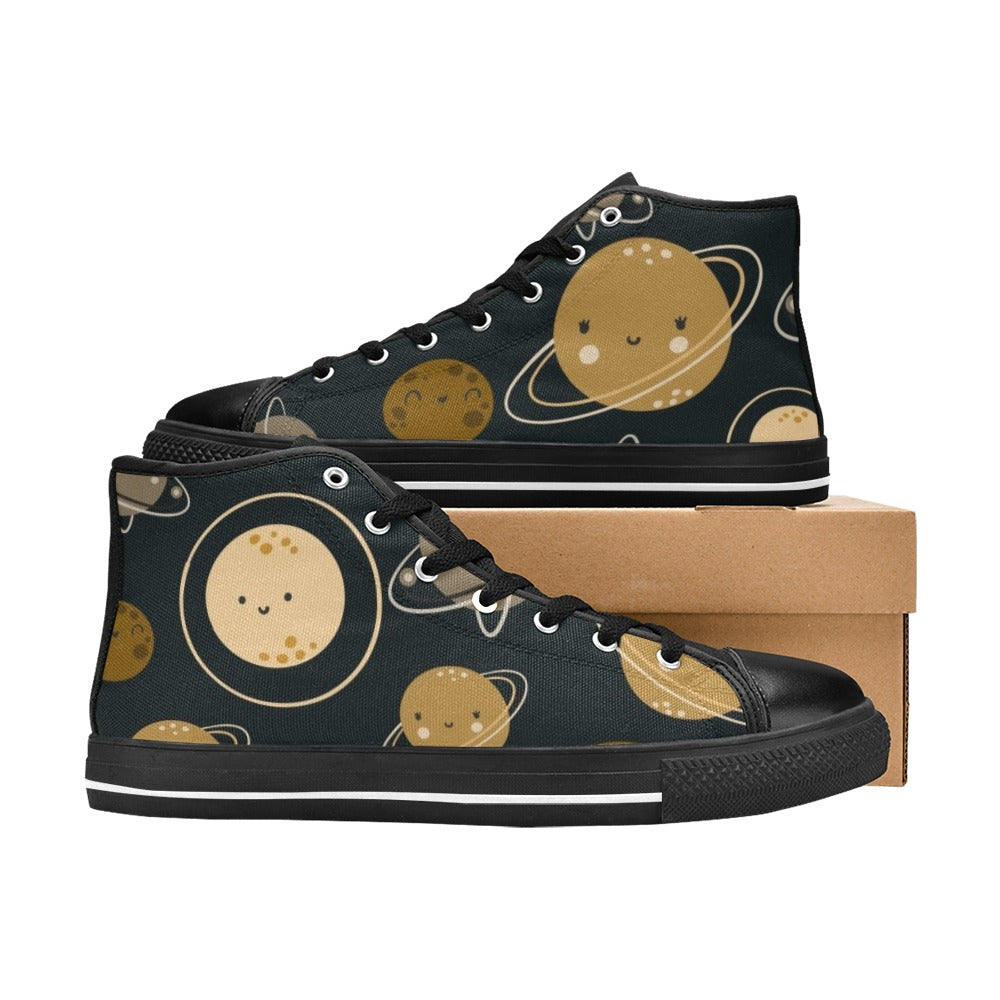 Planets - Kids' High Top Canvas Shoes Kids High Top Canvas Shoes Printed Offshore Space