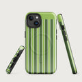 Green Stripe MagSafe® tough case for iPhone® Glossy iPhone 14 MagSafe iPhone Tough Case Globally Fulfilled