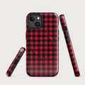 Red And Black Flannel Check MagSafe® tough case for iPhone® Glossy iPhone 14 MagSafe iPhone Tough Case Globally Fulfilled