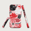 Red Retro Flowers MagSafe® tough case for iPhone® Glossy iPhone 14 MagSafe iPhone Tough Case Globally Fulfilled