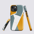 Orange And Green Geometric MagSafe® tough case for iPhone® Glossy iPhone 14 MagSafe iPhone Tough Case Globally Fulfilled