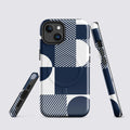 Dark Blue Geometric MagSafe® tough case for iPhone® Glossy iPhone 14 MagSafe iPhone Tough Case Globally Fulfilled
