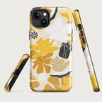 Retro Yellow Floral - MagSafe® tough case for iPhone® Glossy iPhone 15 Plus