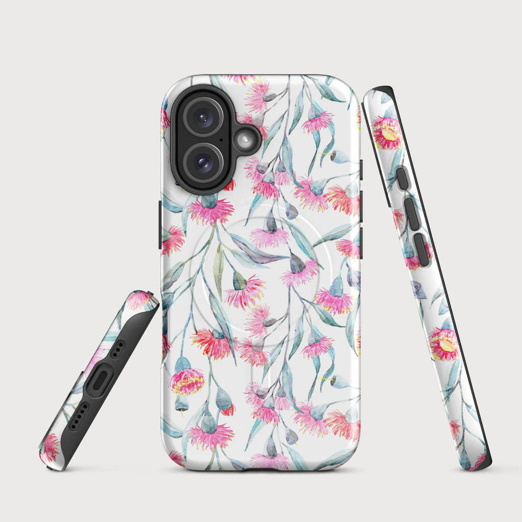 Pink Eucalyptus Flowers - MagSafe® tough case for iPhone® Glossy iPhone 16