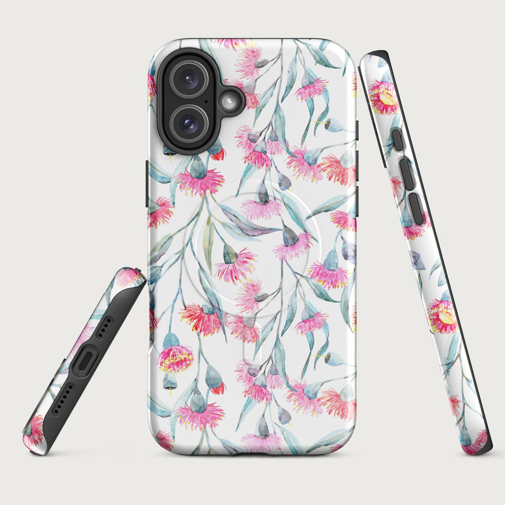Pink Eucalyptus Flowers - MagSafe® tough case for iPhone® Glossy iPhone 16 Plus